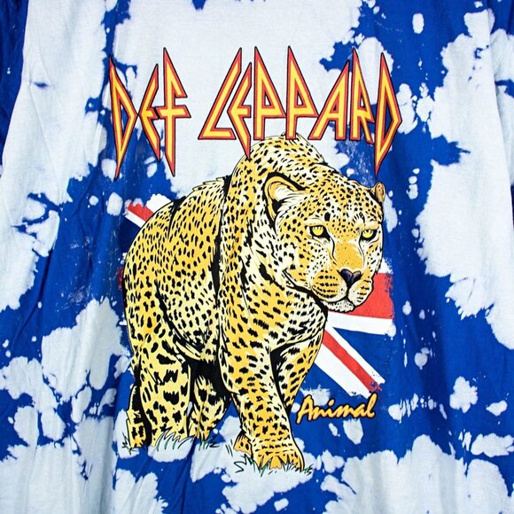NWOT- Def Leppard Leopard Blue Tie Dye Band T Shirt Size  Small - Picture 4 of 5